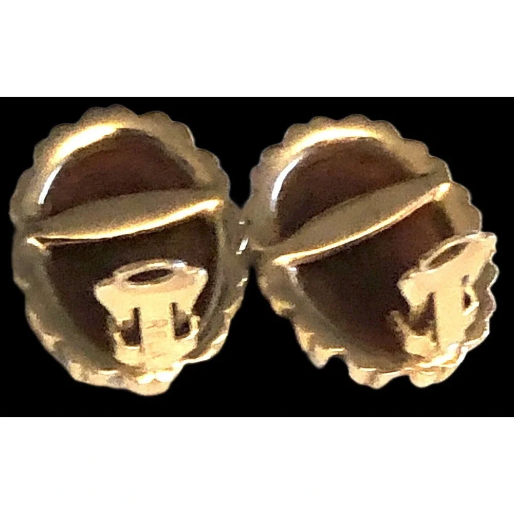 Reja Glass Domed Carnelian Cabochon Gold Plated Signed Clip On Earrings